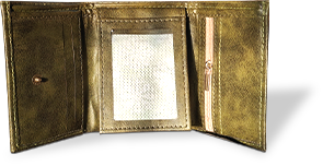 Vintage Olive Green Tri-fold